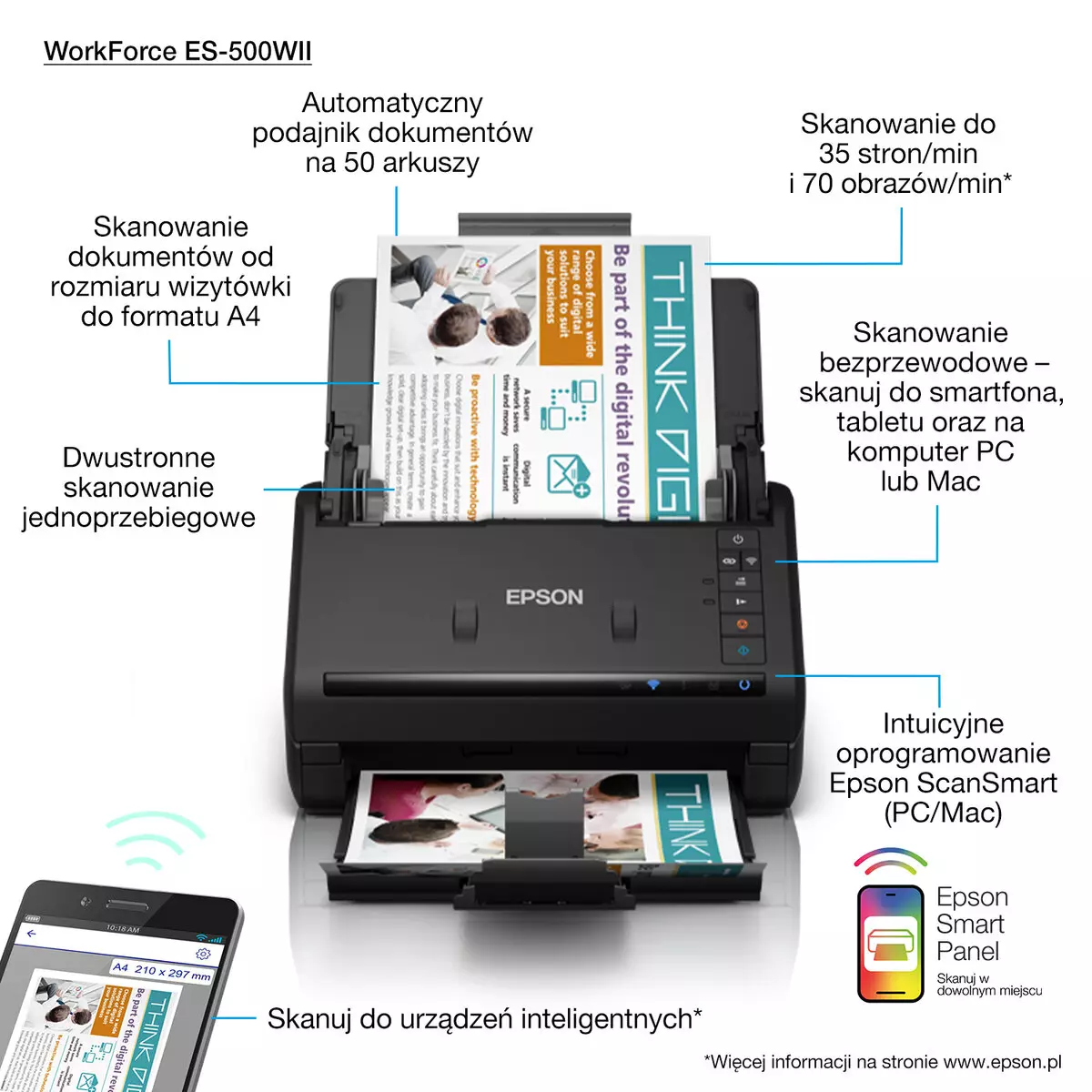 Skaner Epson WorkForce ES-500W II